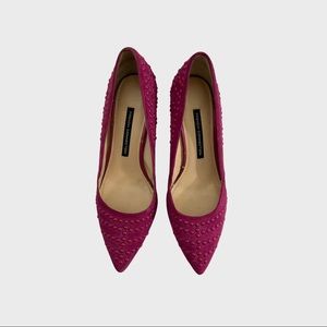 French Connection Elmyra Studded Nubuck Pump Heels